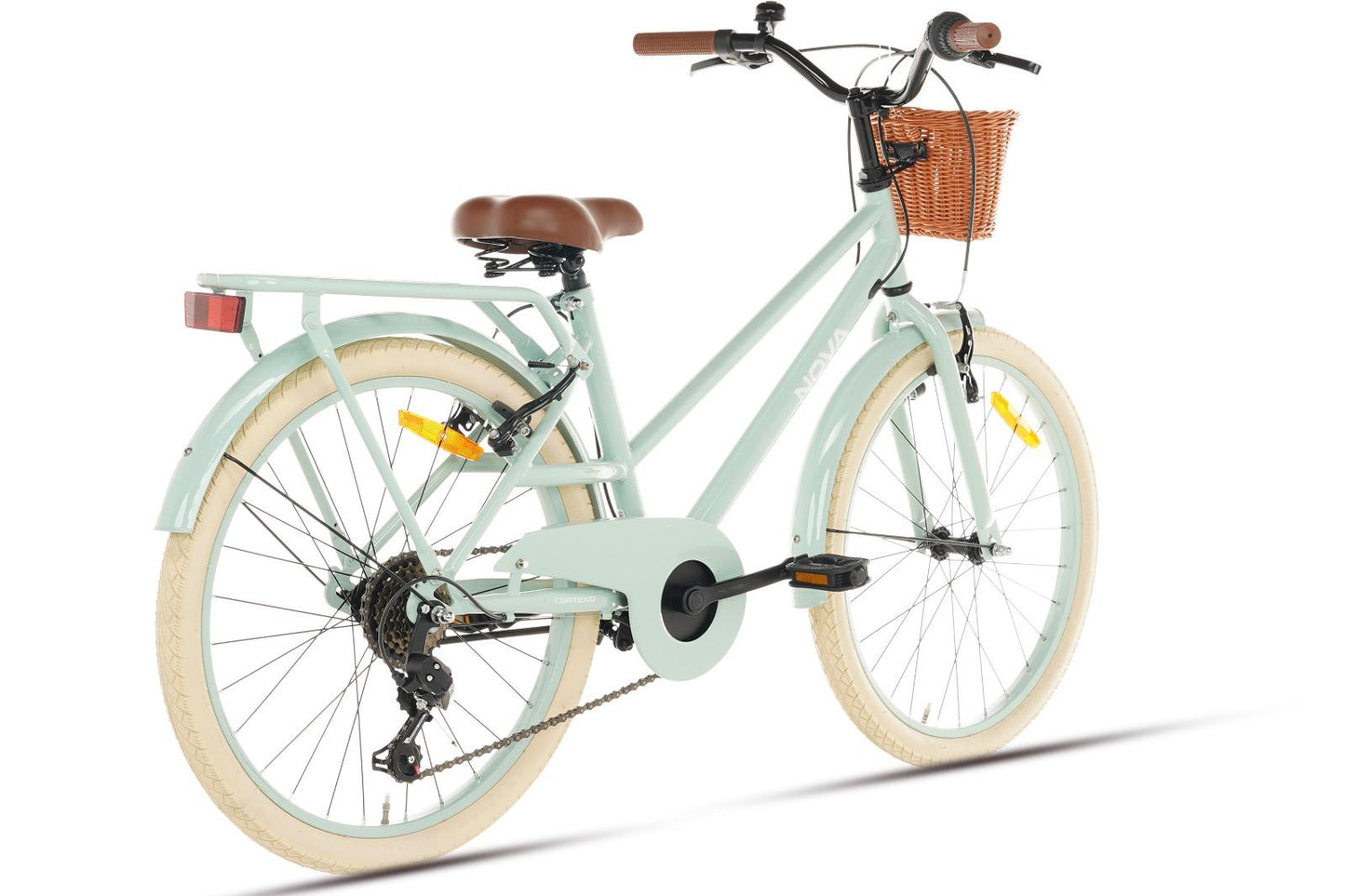 Nova Mädchenfahrrad 22 Zoll - 7 Gänge - Grün + Korb