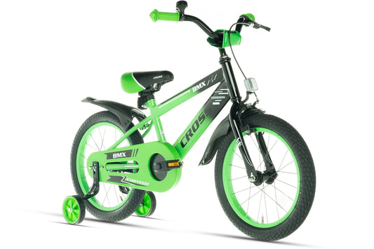 BMX Cross Boys Bike Green 16 Inch