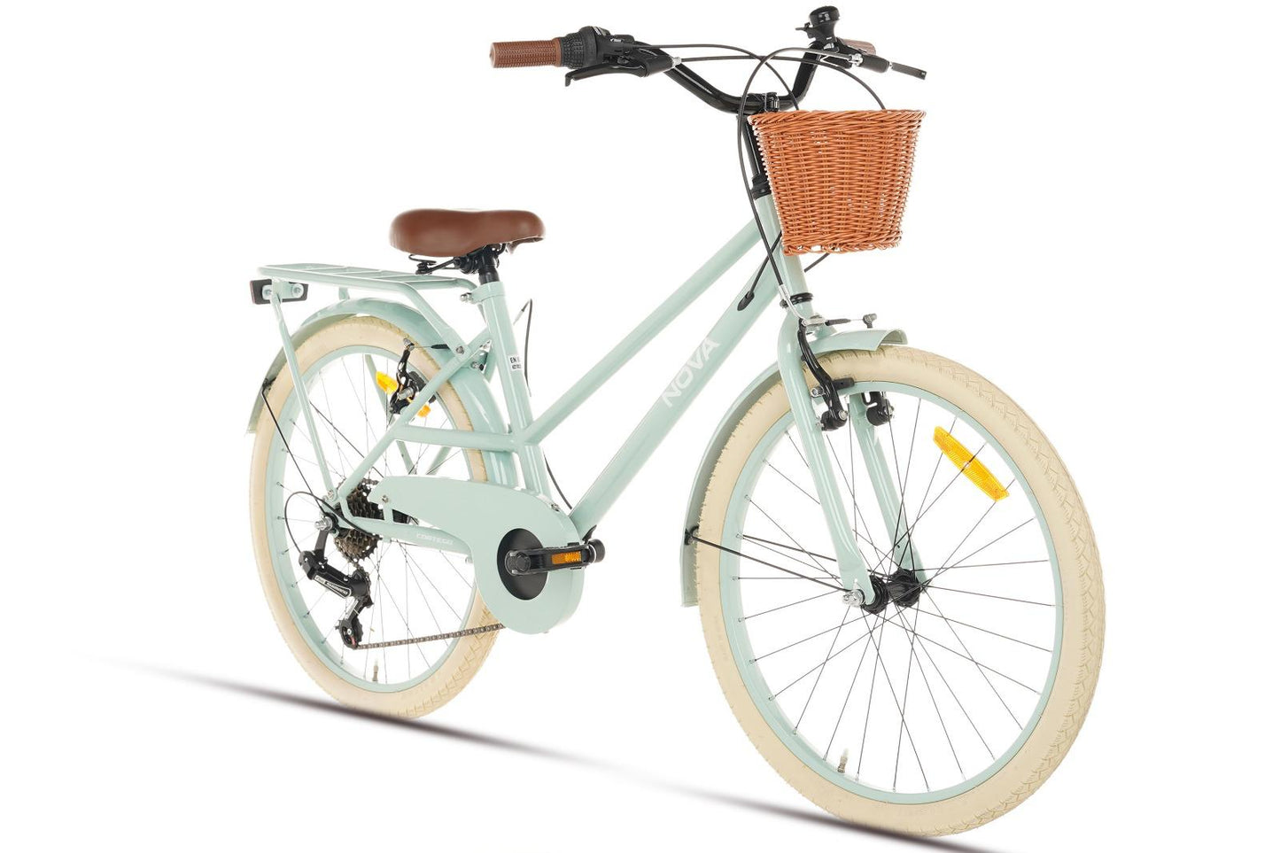 Nova Girls' Bike 22 inch - 7 Gears - Green + Basket