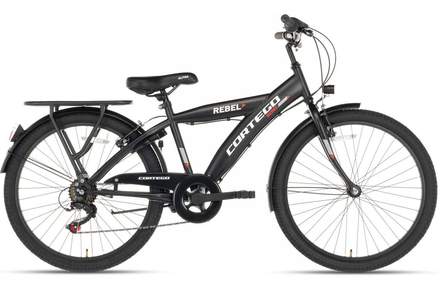 Rebel Boys' Bike 22 Inch Black - 6 Gears