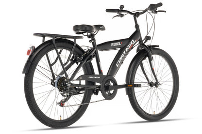 Rebel Boys' Bike 22 Inch Black - 6 Gears
