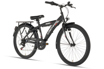 Rebel Boys' Bike 22 Inch Black - 6 Gears