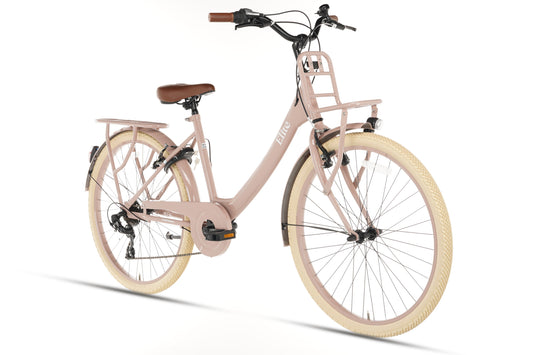 Elite Mädchenfahrrad 24 Zoll - 7 Gänge - Lachs