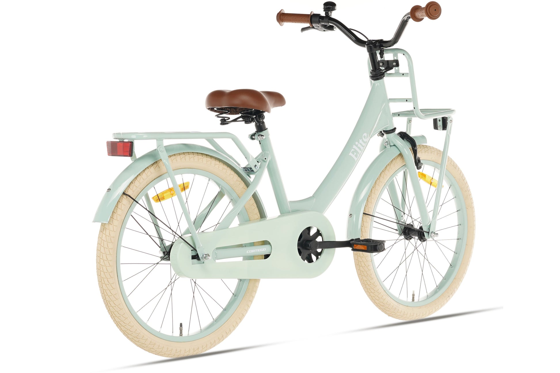Cortego Mädchenfahrrad 20 Zoll Grün mit Vorderradgepäckträger