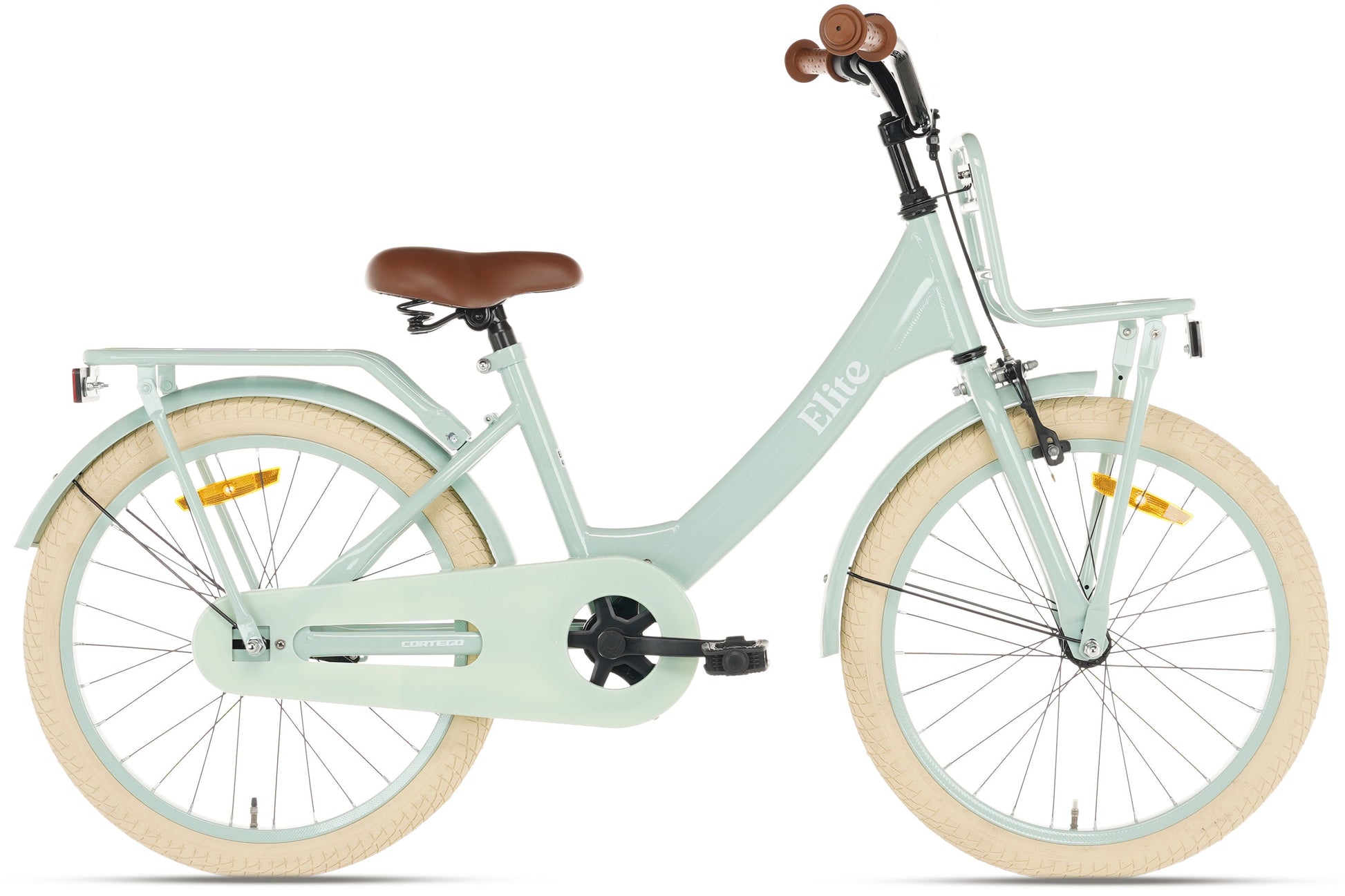 Cortego Mädchenfahrrad 20 Zoll Grün mit Vorderradgepäckträger