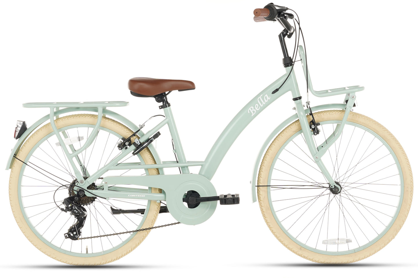 Bella Girls' Bicycle 24 inch - 7 Gears - Green
