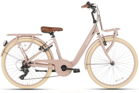 Excellent Mädchenfahrrad 24 Zoll - 7 Gänge - Lachs