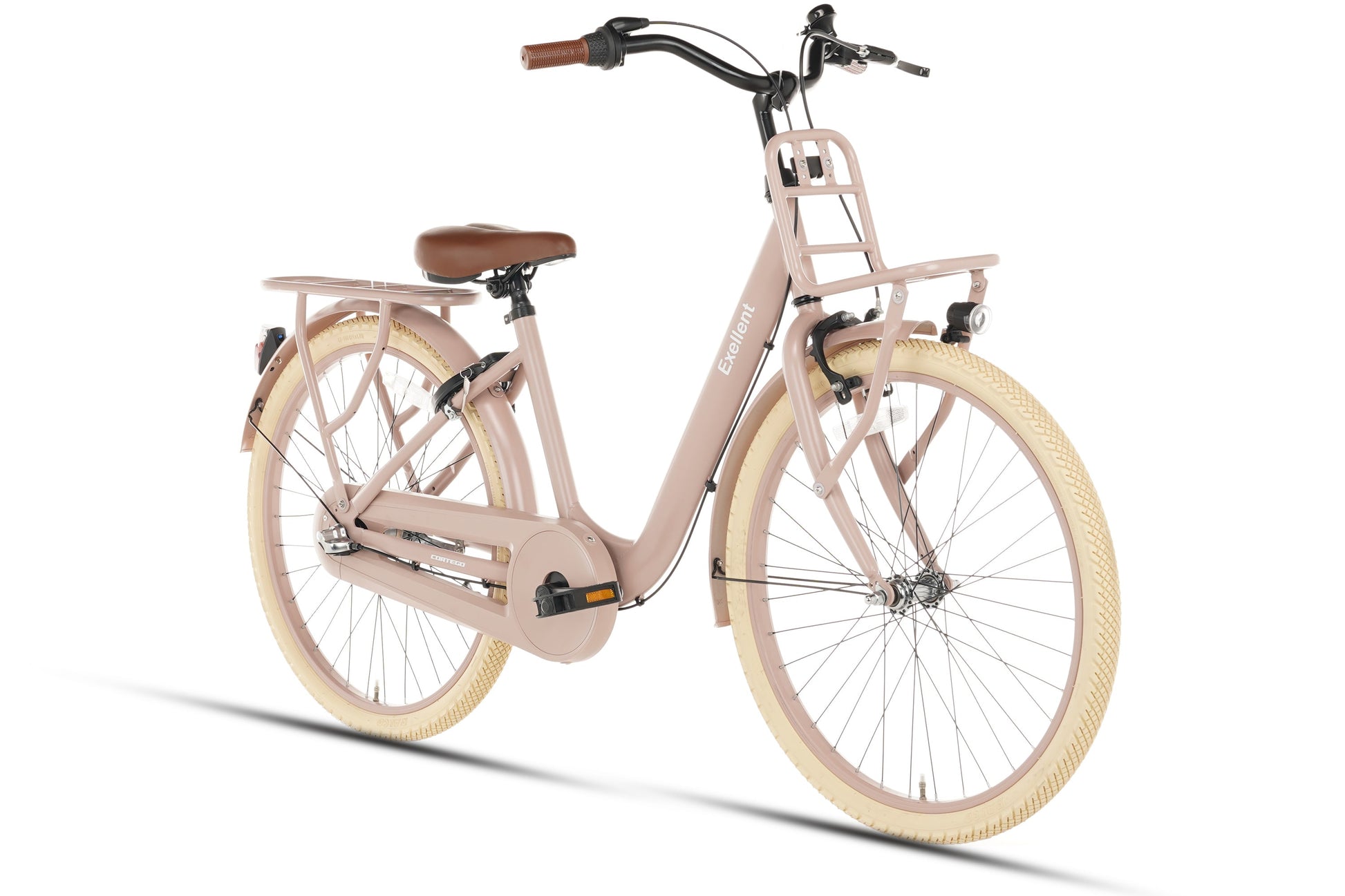 24 zoll e-bike damen 24-Zoll-Transportrad für Mädchen – 3 Gänge – Lachsfarben