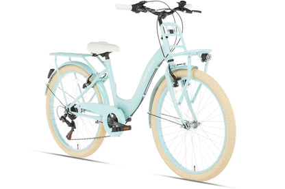 Flora Girls' Bicycle 24 inch - 6 Gears - Blue