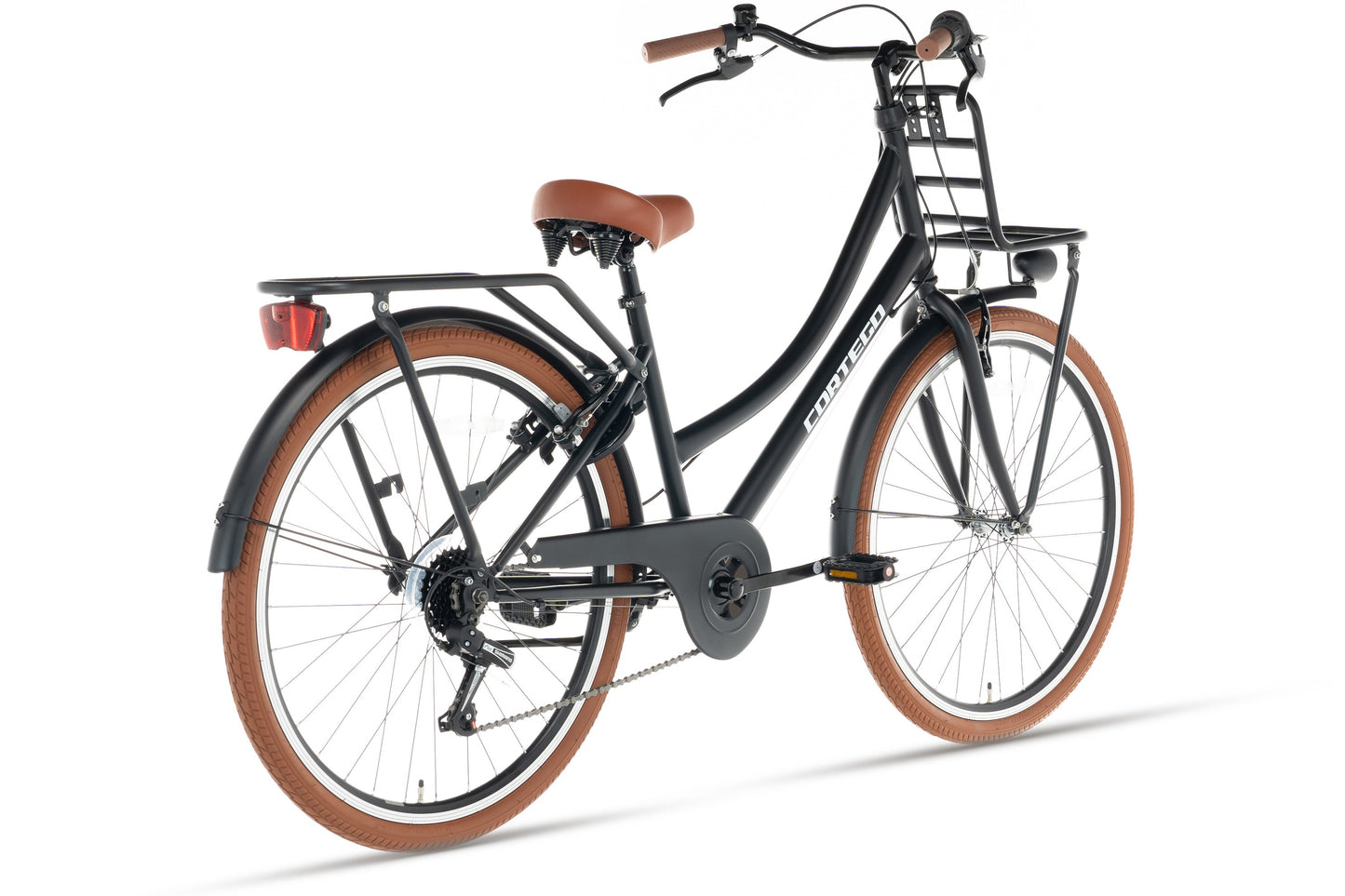 Transporter Mädchenfahrrad 24 Zoll - 7 Gänge - Mattschwarz