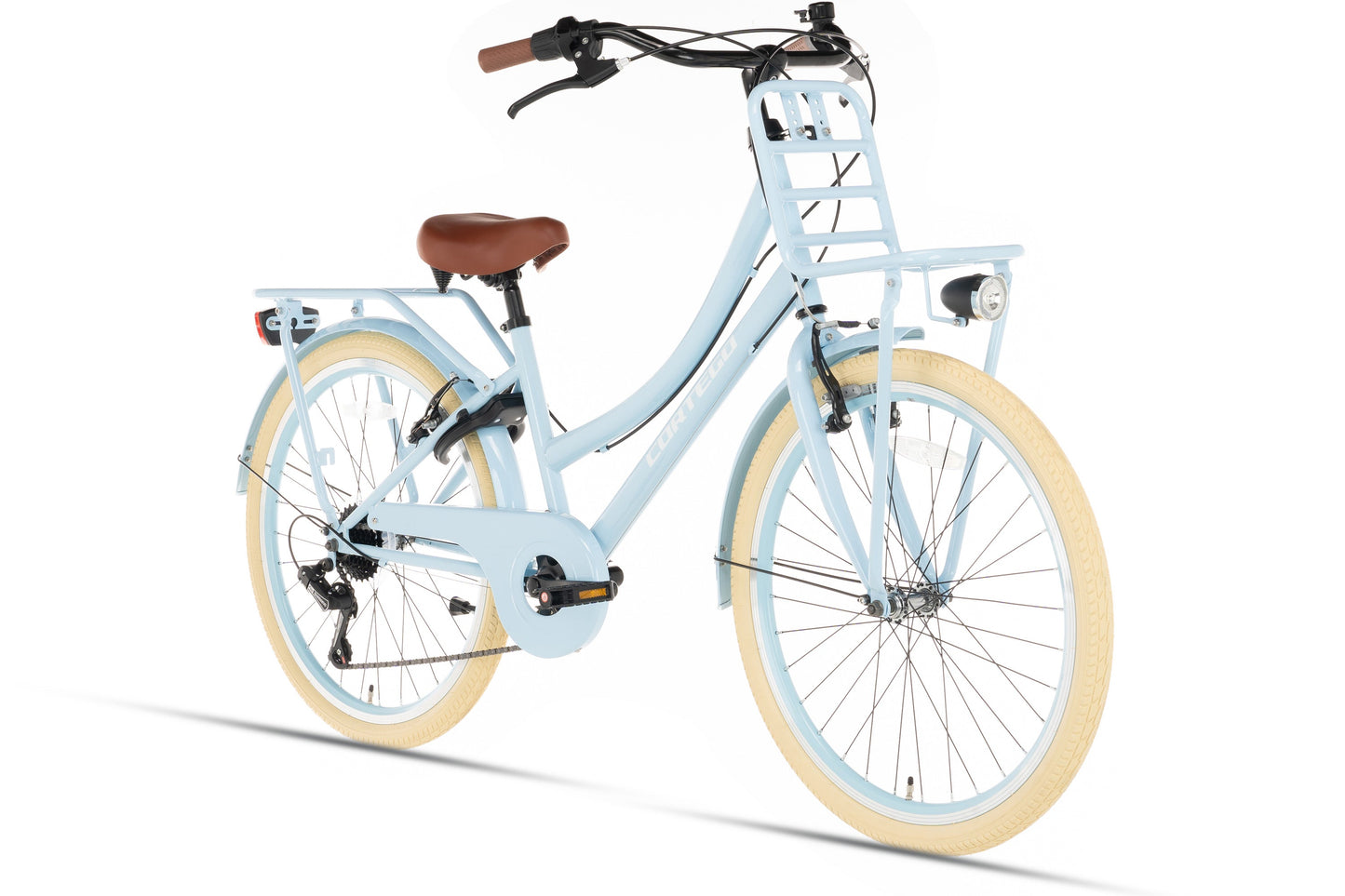 Transporter Mädchenfahrrad 24 Zoll - 7 Gänge - Blau