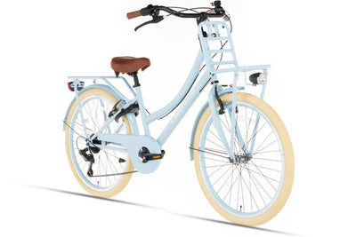 Transporter Mädchenfahrrad 24 Zoll - 7 Gänge - Blau