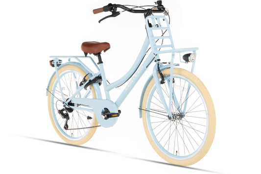 Transporter Mädchenfahrrad 24 Zoll - 7 Gänge - Blau