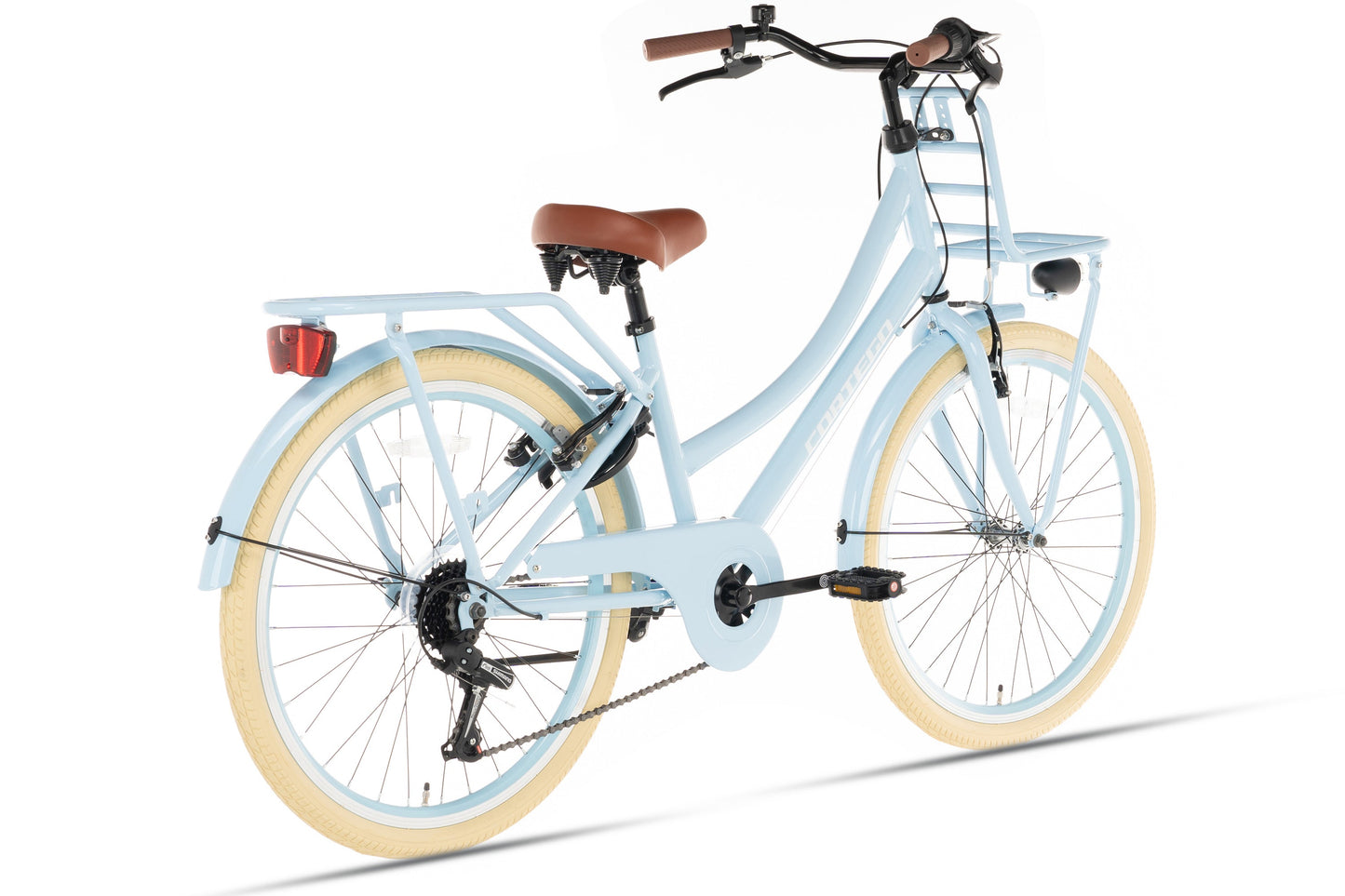 Transporter Mädchenfahrrad 24 Zoll - 7 Gänge - Blau