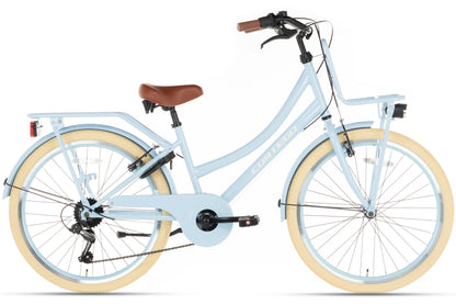 Transporter Mädchenfahrrad 24 Zoll - 7 Gänge - Blau
