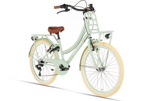 Transporter Mädchenfahrrad 24 Zoll - 7 Gänge - Grün