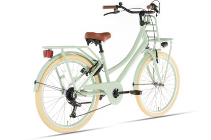 Transporter Mädchenfahrrad 24 Zoll - 7 Gänge - Grün