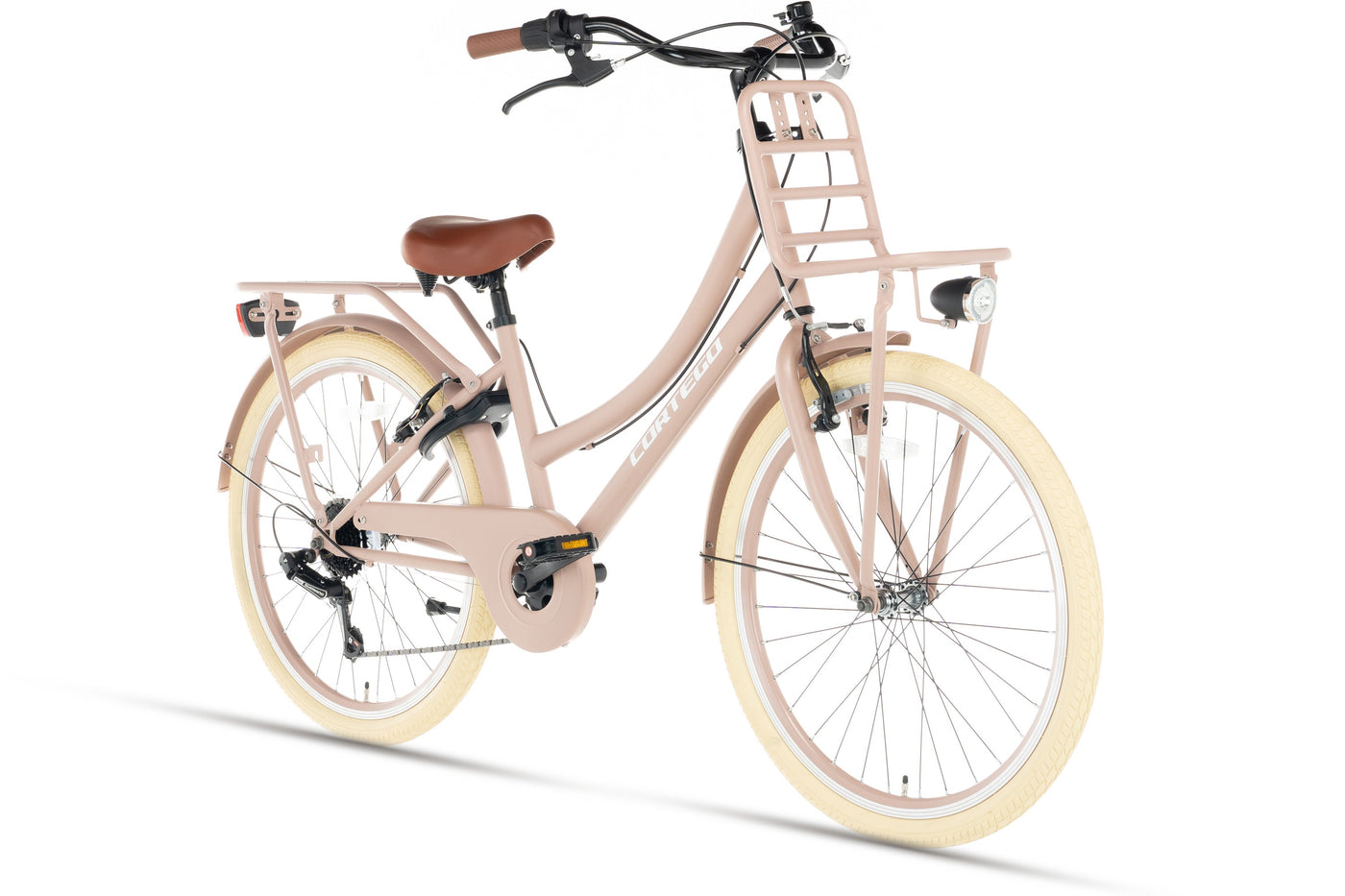 Transporter Mädchenfahrrad 24 Zoll - 7 Gänge - Lachs