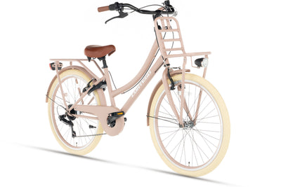 Transporter Mädchenfahrrad 24 Zoll - 7 Gänge - Lachs