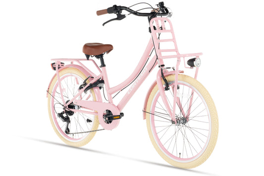 Transporter Mädchenfahrrad 22 Zoll - 7 Gänge - Rosa
