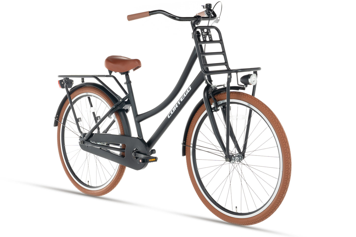 Transporter Mädchenfahrrad 24 Zoll Mattschwarz