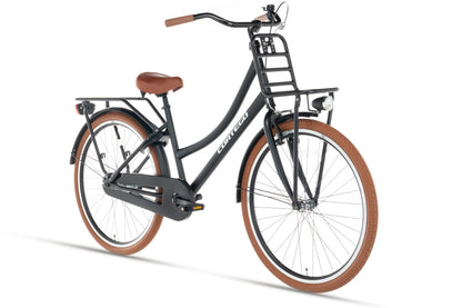 Transporter Mädchenfahrrad 24 Zoll Mattschwarz