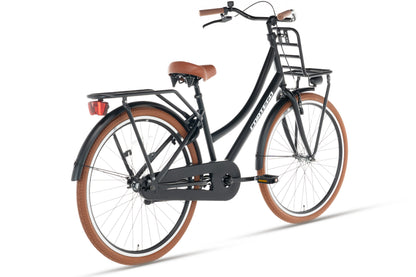Transporter Mädchenfahrrad 24 Zoll Mattschwarz