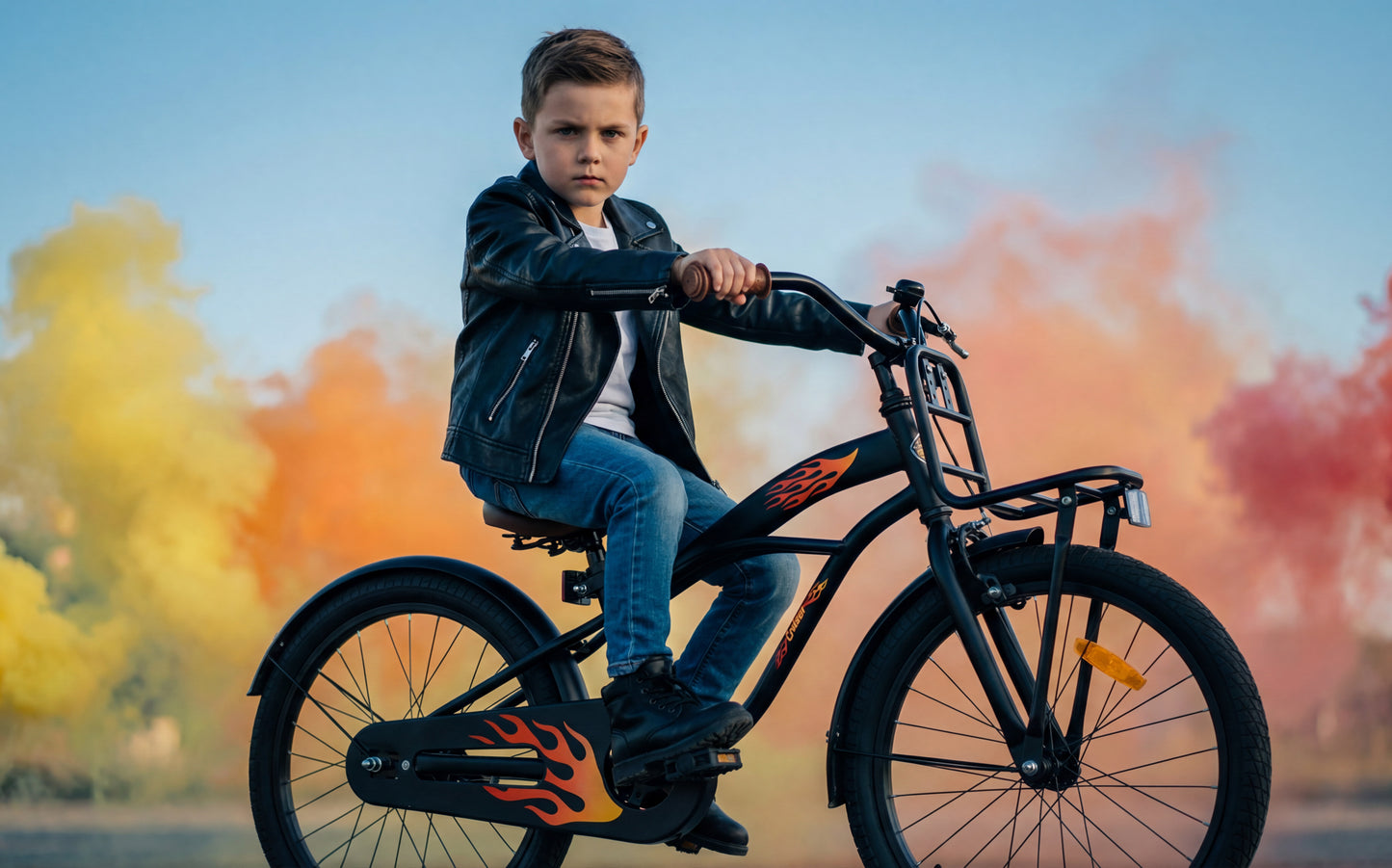 Cruiser Jungenfahrrad Schwarz 22 Zoll