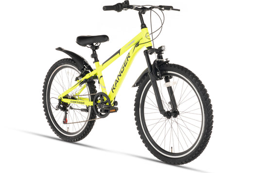 Ranger 7-speed boys' bicycle 24 inch fluorescent yellow