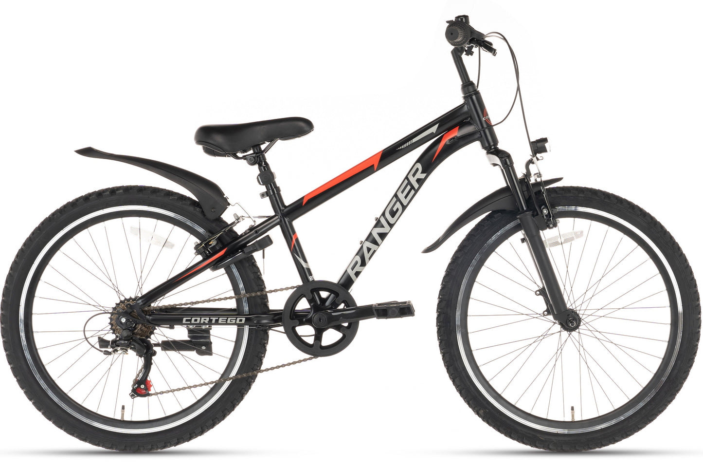 Ranger 7-Gang Jungenfahrrad 24 Zoll Schwarz