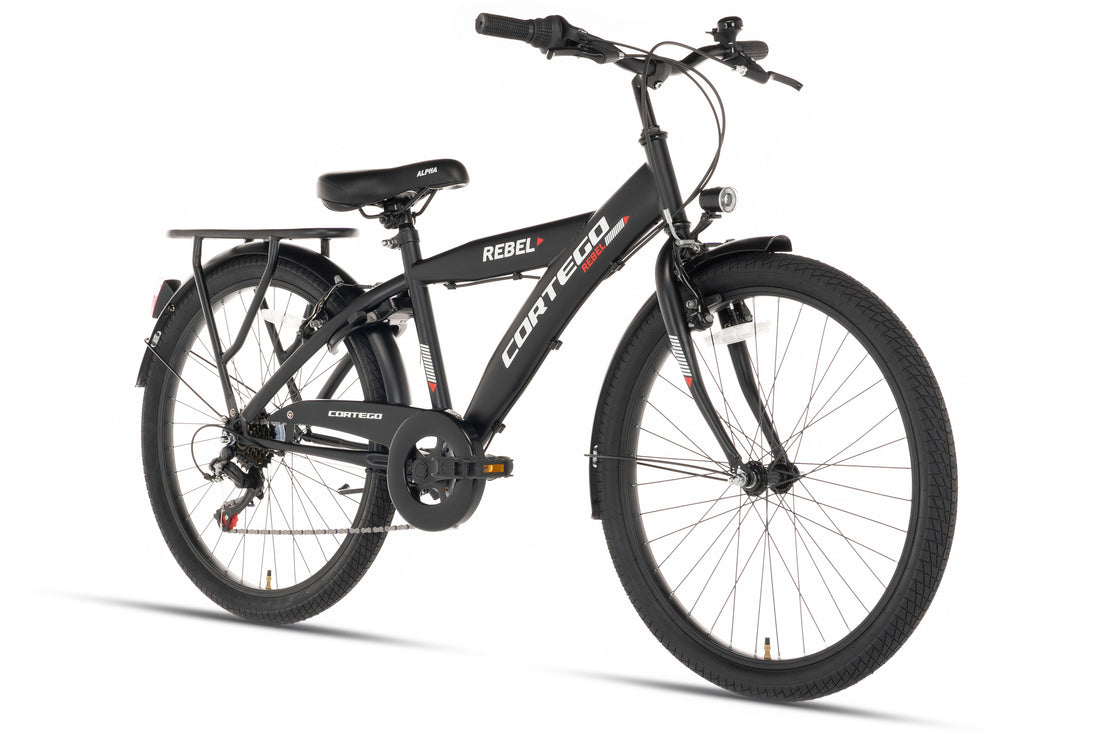 Rebel Jungenfahrrad 24 Zoll Schwarz - 6 Gänge