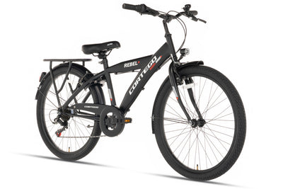 Rebel Jungenfahrrad 24 Zoll Schwarz - 6 Gänge