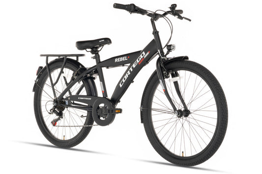 Rebel Boys' Bike 24 Inch Black - 6 Gears