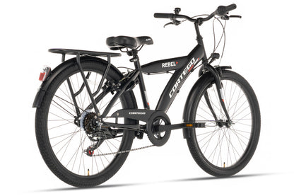 Rebel Jungenfahrrad 24 Zoll Schwarz - 6 Gänge