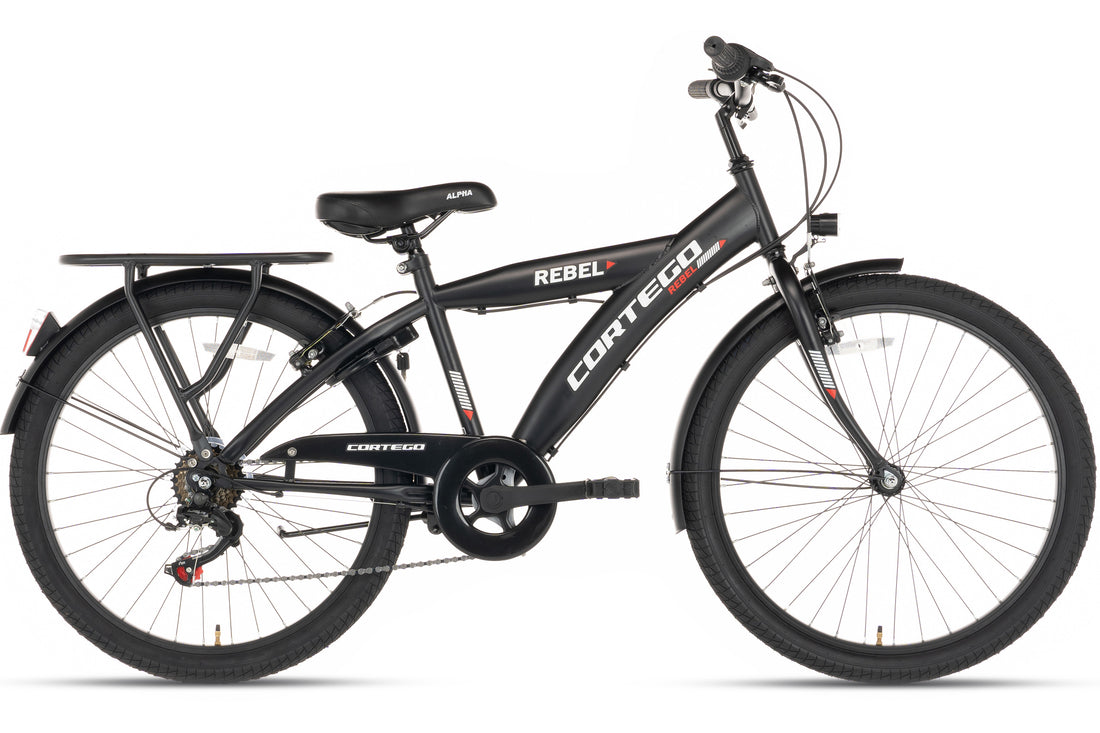Rebel Jungenfahrrad 24 Zoll Schwarz - 6 Gänge