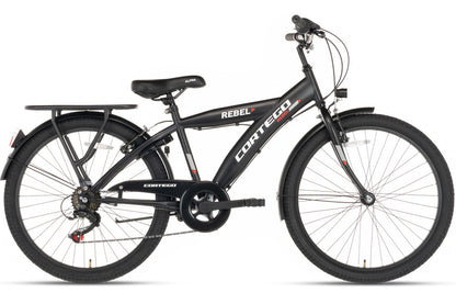 Rebel Jungenfahrrad 24 Zoll Schwarz - 6 Gänge